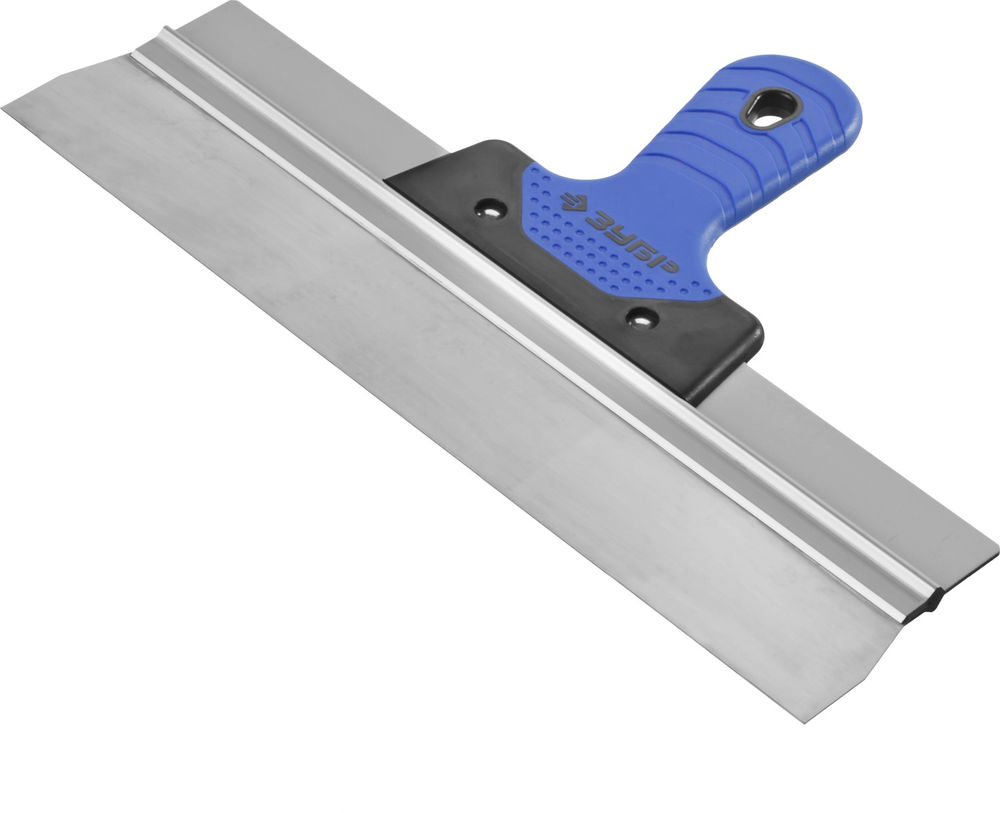 Шпатель фасадный нержавеющий 350 мм, усиленная алюминиевая направляющая, двухкомпонентная ручка ЗУБР Профессионал 10049-35_z03  