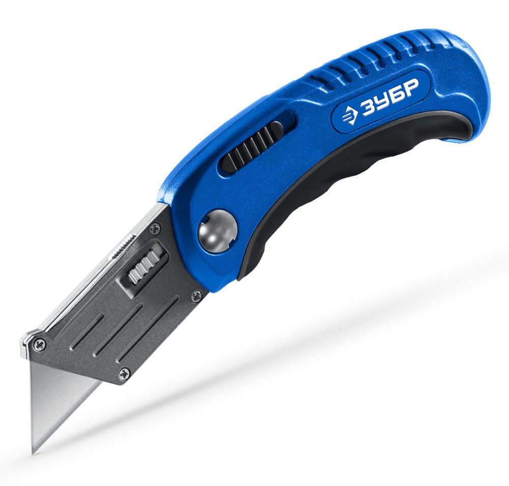 Универсальный складной нож с трапециевидным лезвием ЗУБР Компакт-А24 09226