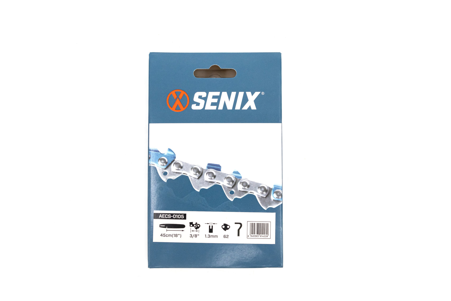 Цепь пильная,18 (45см), шаг 3/8, паз 1,3 мм, 62 звеньев SENIX AECS-0105