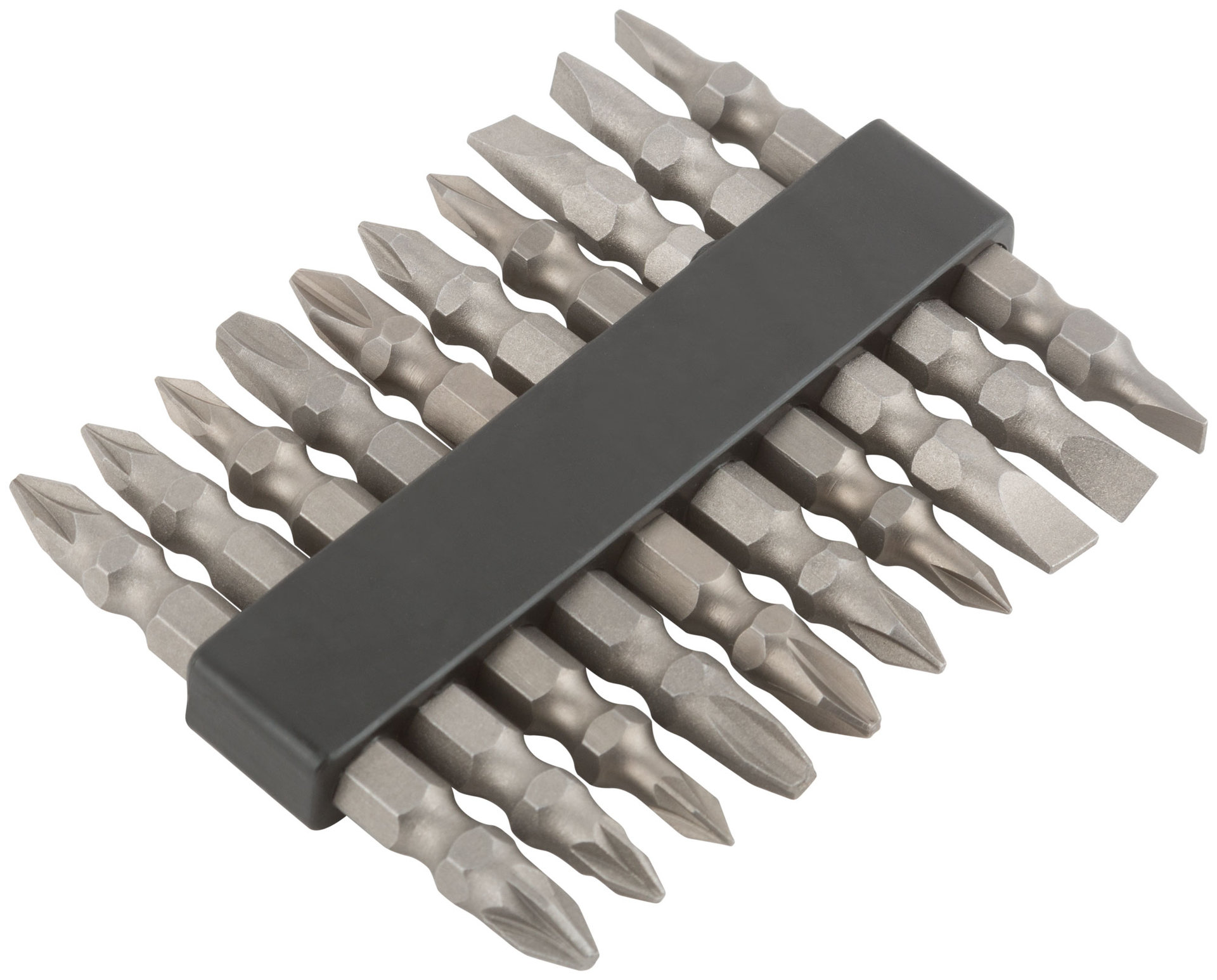 Биты набор 10 шт CrV, 65 мм, двухсторонние (57650)