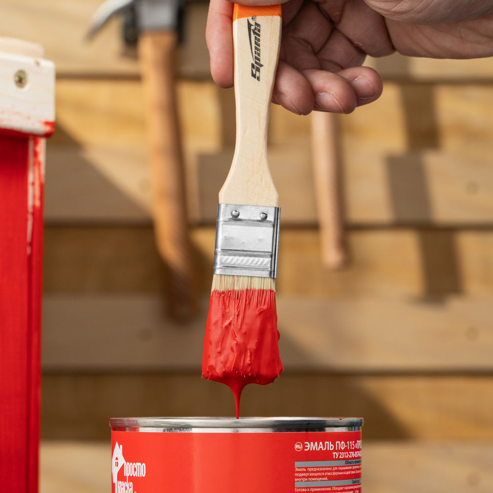 Кисть плоская Slimline 1 (25 мм) натуральная щетина, деревянная ручка Sparta (824205)