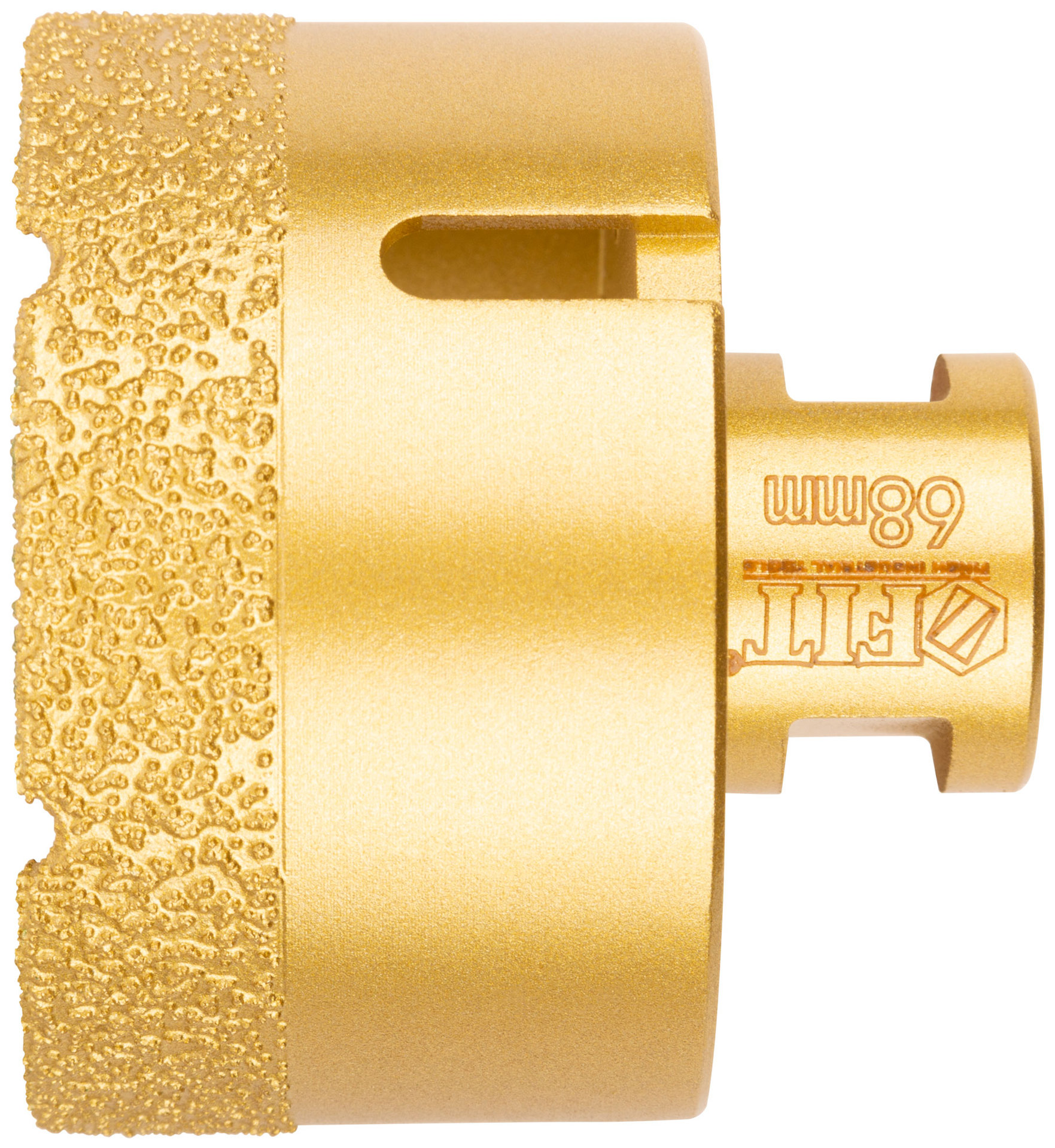 Коронка кольцевая для УШМ, М14, по керамограниту, камню и кафелю алмазная, вакуумное спекание 68х60 мм (16351)