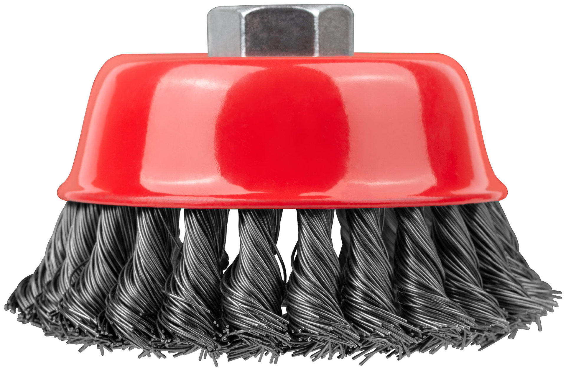 Корщетка-чашка, гайка М14, стальная витая проволока 100 мм (39468)