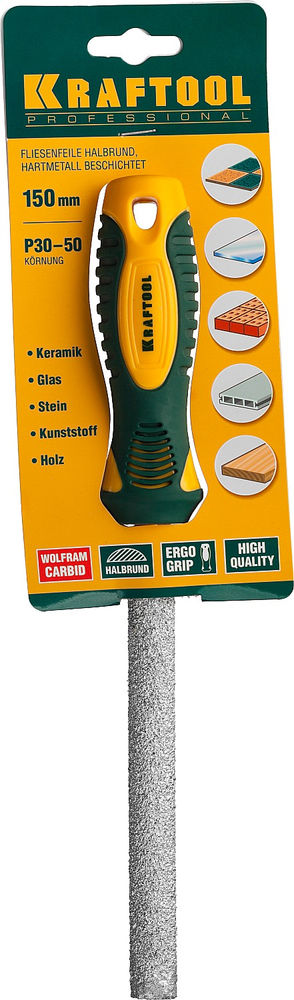 Напильник полукруглый 150 мм с карбидом вольфрама, Professional KRAFTOOL 16082-15
