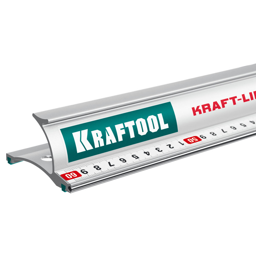 Линейка усиленная алюминиевая 0.6 м со стальной направляющей KRAFT-LINE KRAFTOOL 34275-60