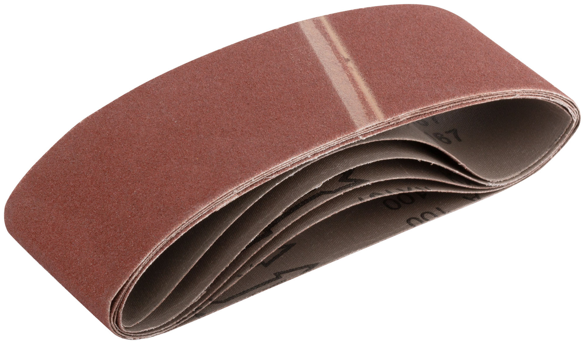 Ленты шлифовальные бесконечные, водостойкие, на тканевой основе, 5 шт., 75х533 мм Р 100 (39695)