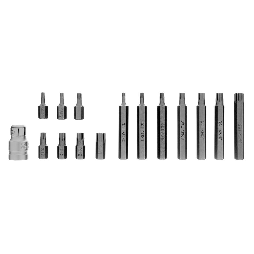 Набор бит TORX, хвостовик-шестигранник, 10 мм, CrV, 15 предметов Stels (11315)