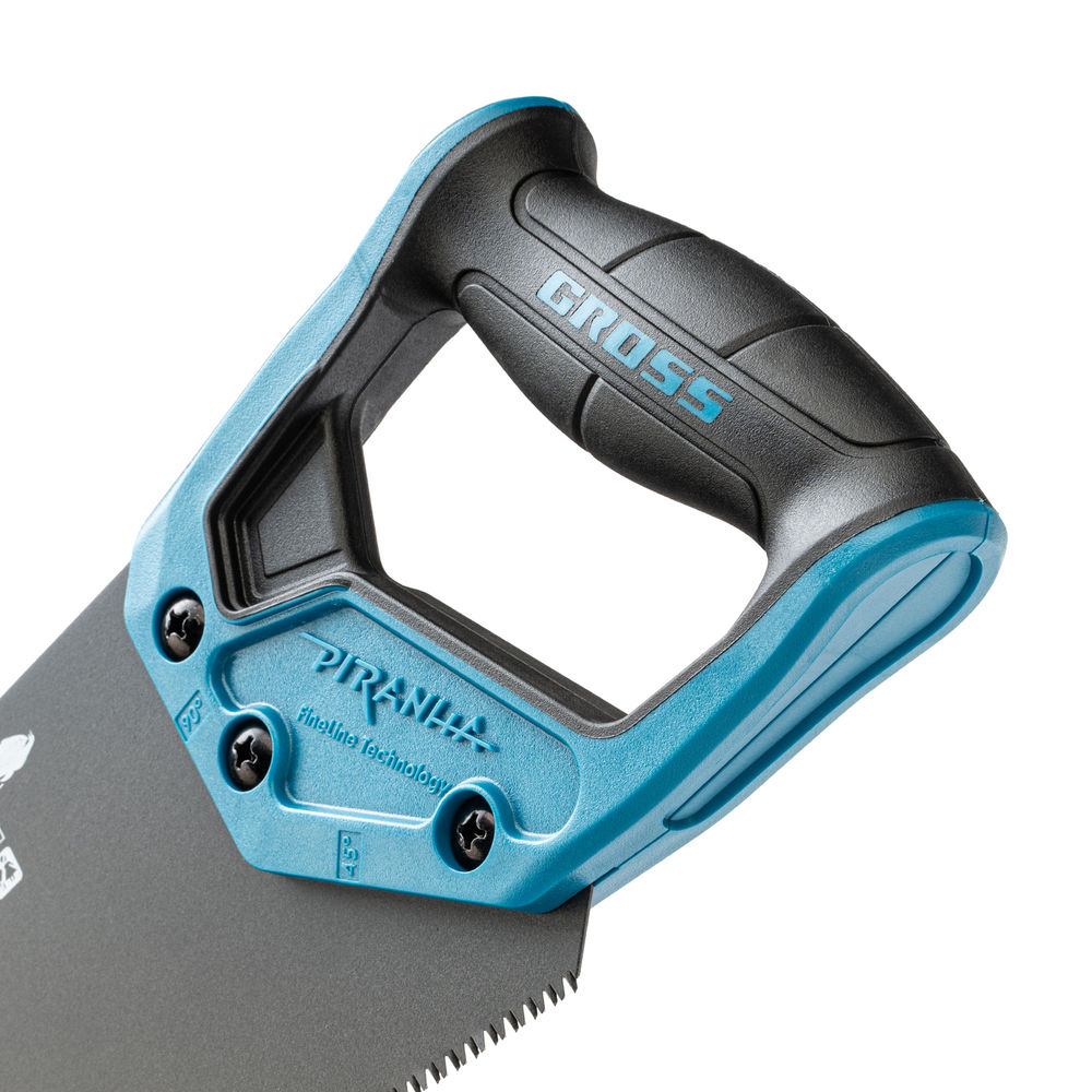 Ножовка по дереву Piranha, 500 мм, 11-12 TPI, зуб-3D, каленый зуб, тефлоновое покрытие полотна, двухкомпонентная рукоятка Gross