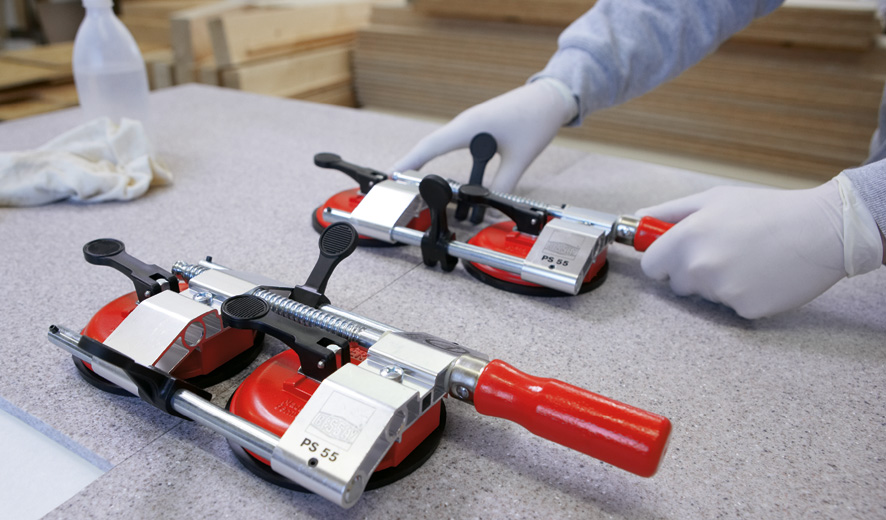 Зажим вакуумный для пластин 0.26 кН, ширина зажима 10-55 мм, для камня/керамики/стекла PS55 BE-PS55