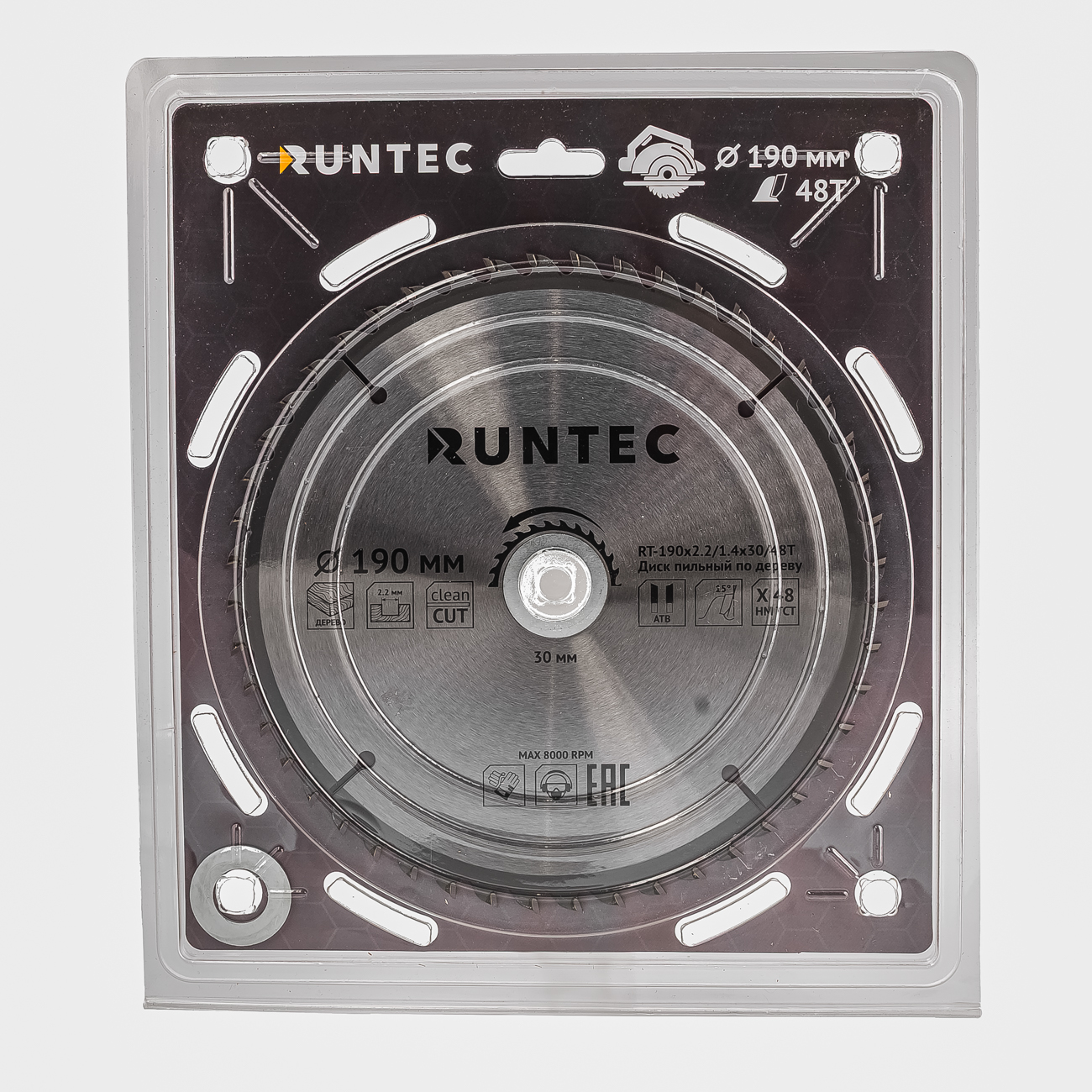 Диск пильный по дереву (190х30 мм 48T) RUNTEC RT-190x2.2/1.4x30/48T