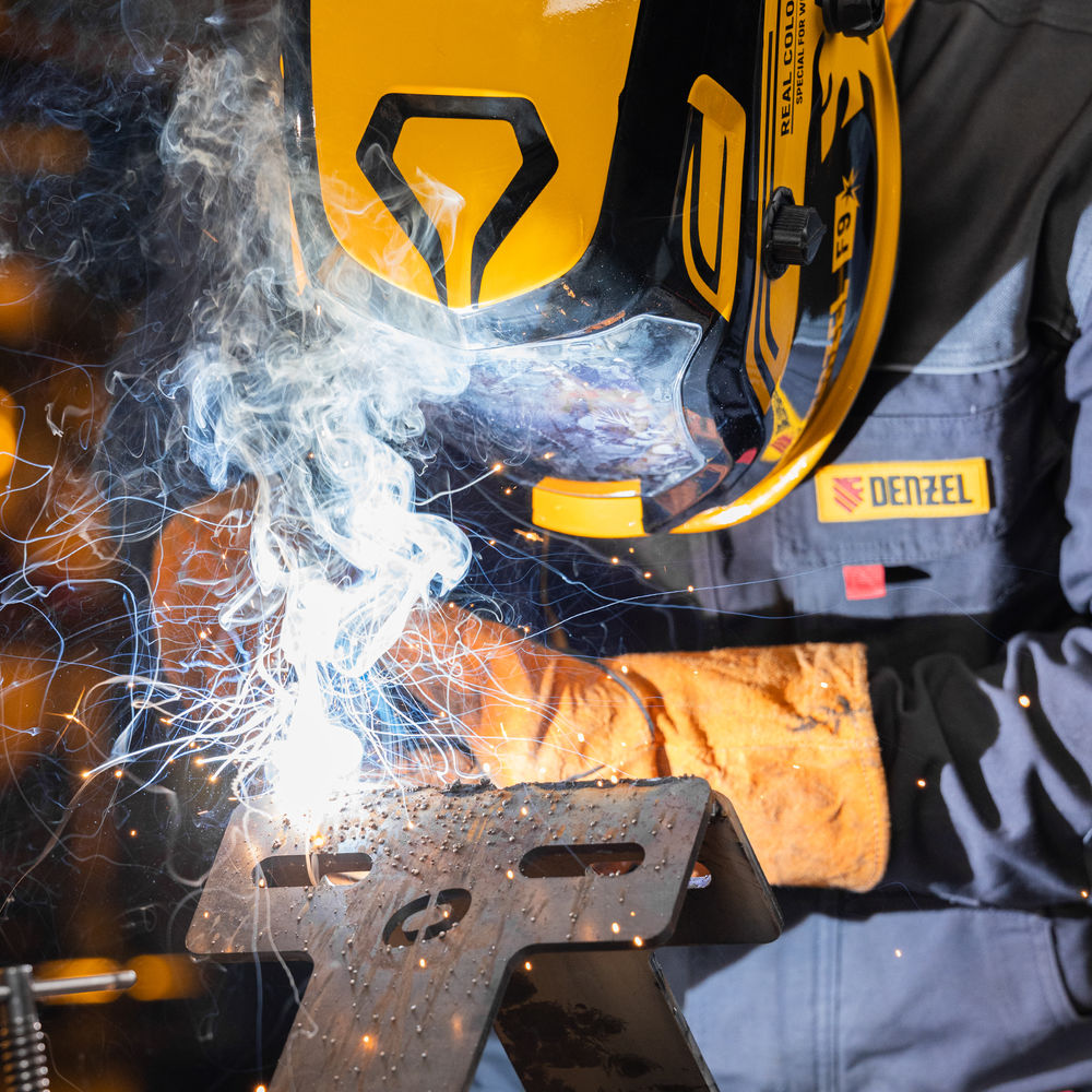 Щиток защитный лицевой (маска сварщика) F9, см. окно 100x60, Real Color, DIN 4-8/9-13// Denzel (89718)