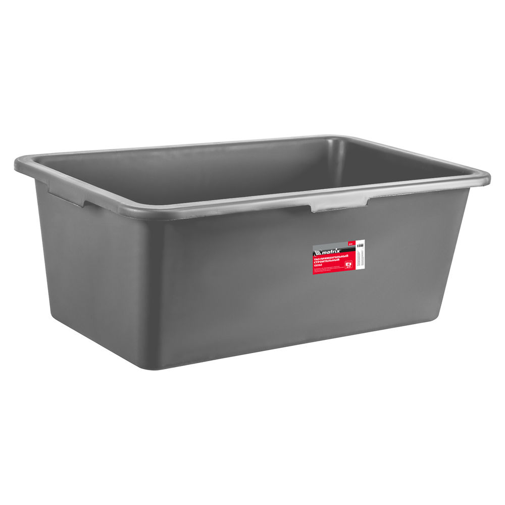 Таз прямоугольный строительный усиленный, 80 л Matrix (81472)