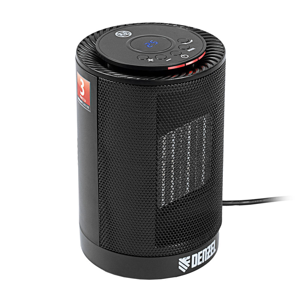 Тепловентилятор электрический керамический DTFC-1200, 3 режима, вентилятор, нагрев 600/1200 Вт Denzel (96418)