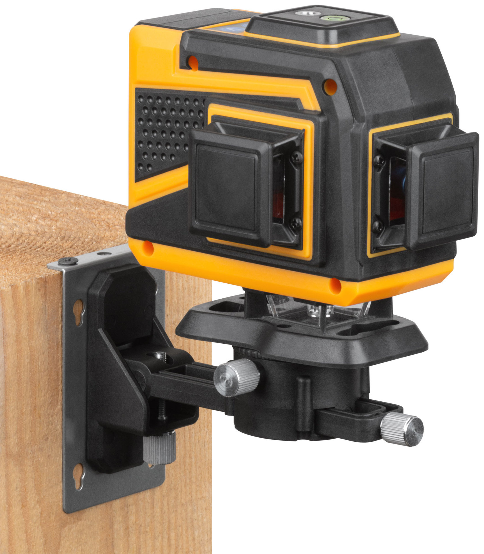 Уровень лазерный самоуспокаивающийся, зеленые лучи, 3 плоскости 360 гр., диапазон 20 м, Li-Ion аккум., 2 уровня яркости, без треноги, платформа для по (18668)