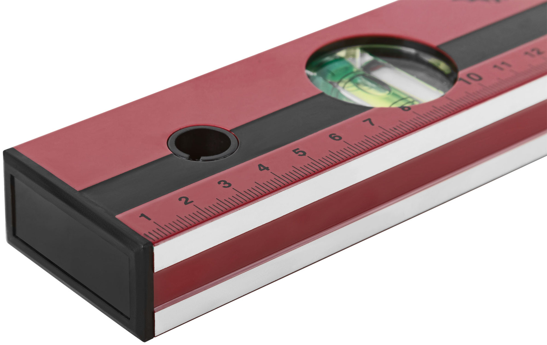 Уровень Оптима, 3 глазка, красный корпус, фрезерованная рабочая грань, шкала 400 мм (18021)