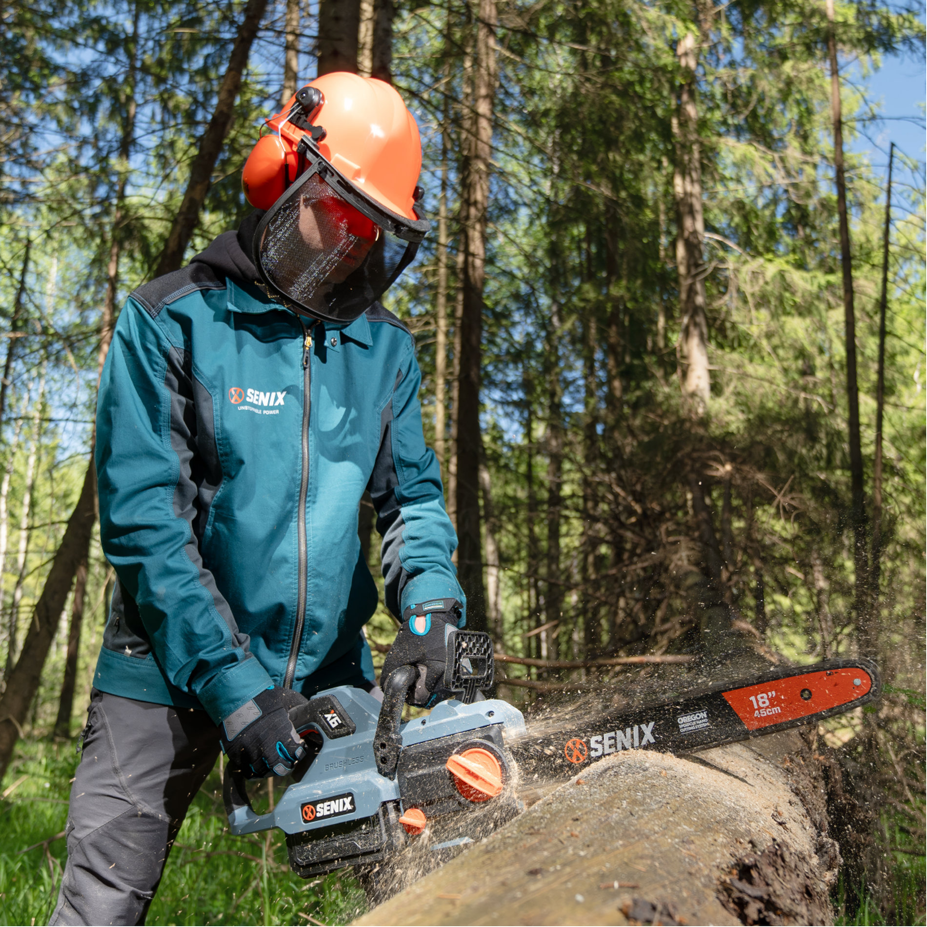 Пила цепная, бесщ.мотор, 45 см (18), Oregon. В комплекте: 1 батарея 4.0Ач, ЗУ X6 60В