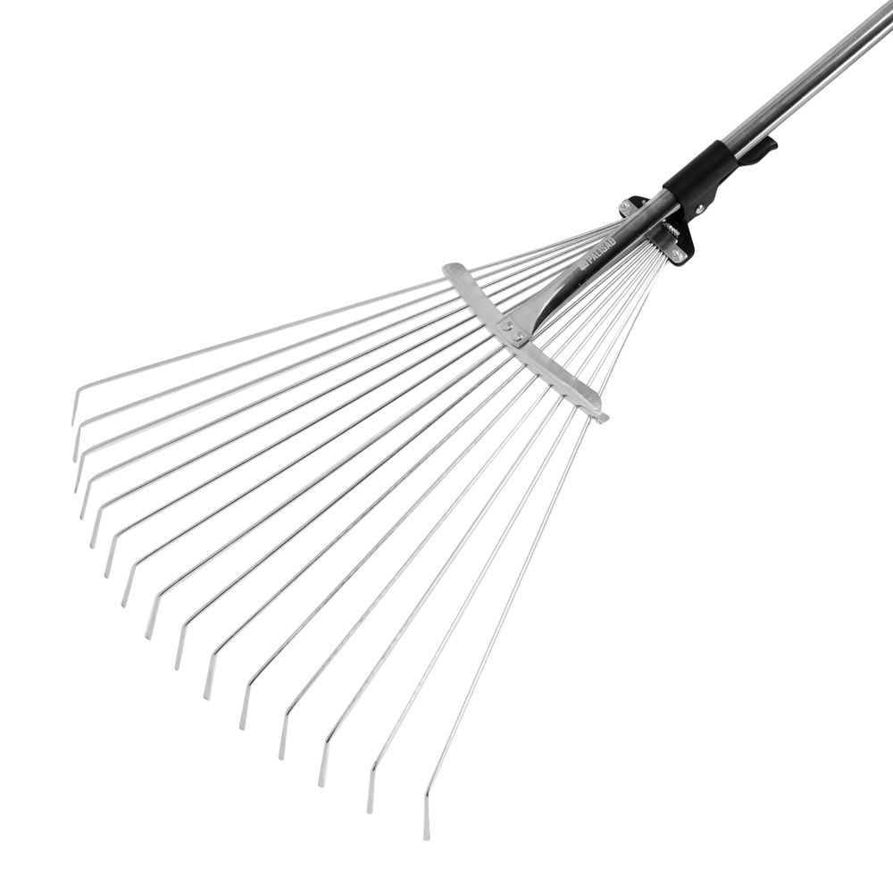 Грабли веерные стальные, 190 - 520 х 1200 - 1500 мм, 15 зубьев, раздвижные, стальной черенок, Palisad (6175655)