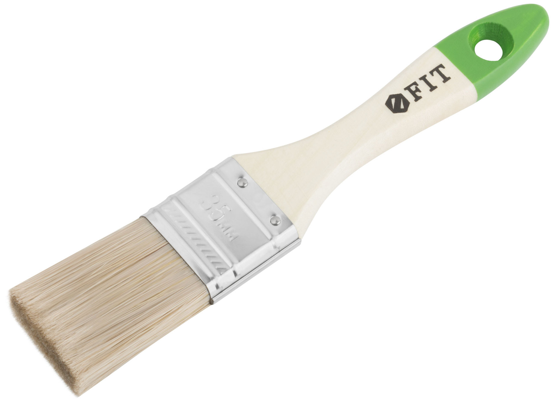 Кисть флейцевая Микс, смешанная натуральная и искусственная щетина, деревянная ручка 1,5 (35 мм) (01194)