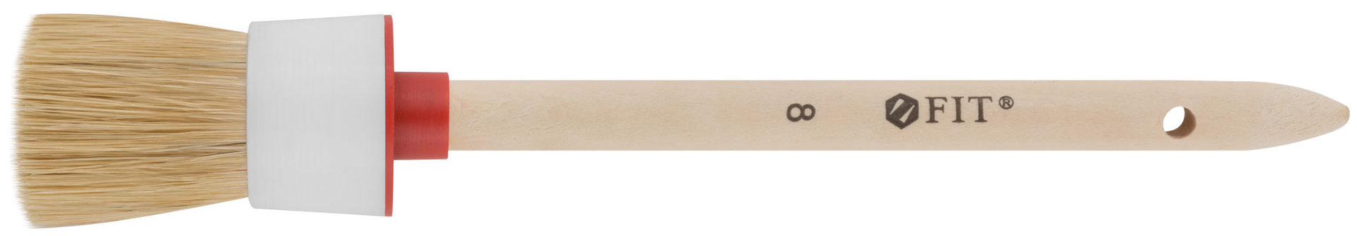 Кисть круглая, натуральная светлая щетина №8 ( 35 мм) (01305)