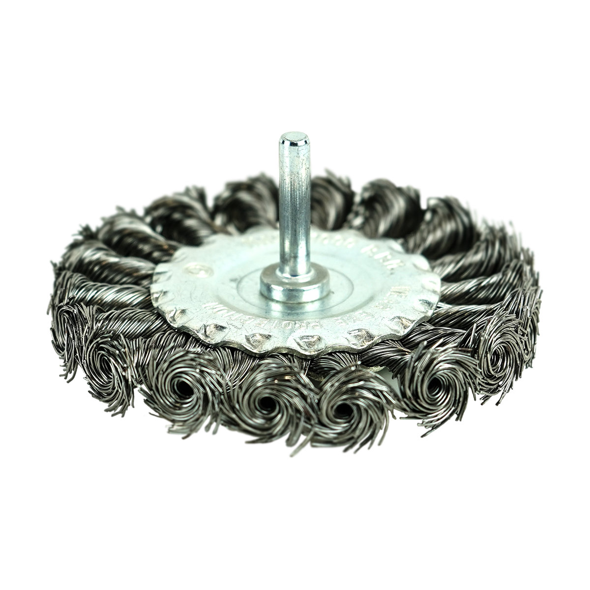 Кордщётка дисковая (витая оцинкованная сталь 0.5 мм, диаметр 100 мм, хвостовик 6 мм) BERGER BG1735