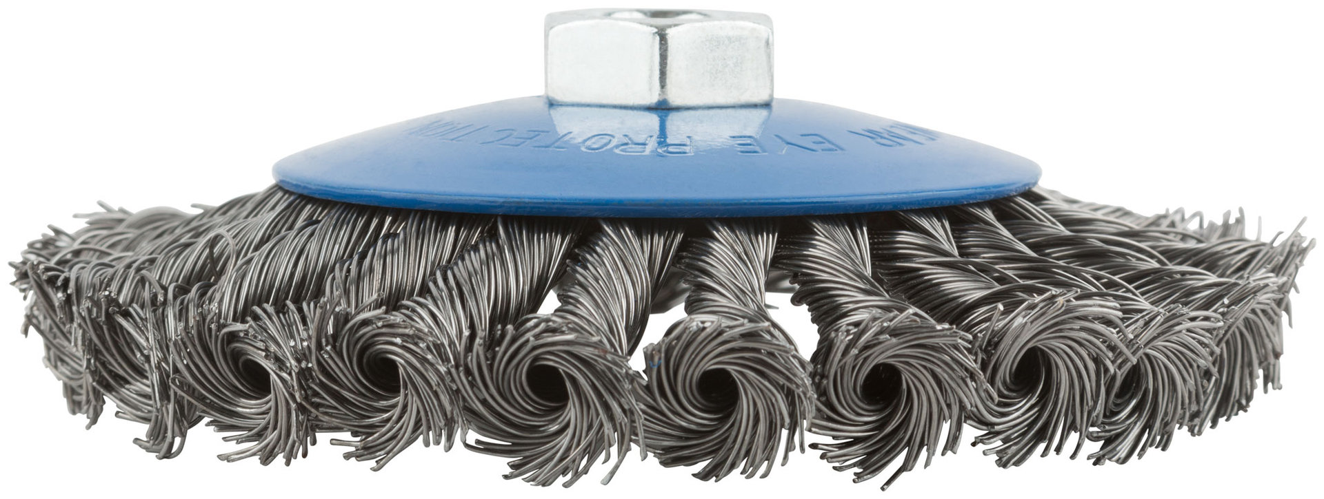 Корщетка, тип колесо с наклоном, гайка М14, стальная витая проволока 125 мм (38938М)