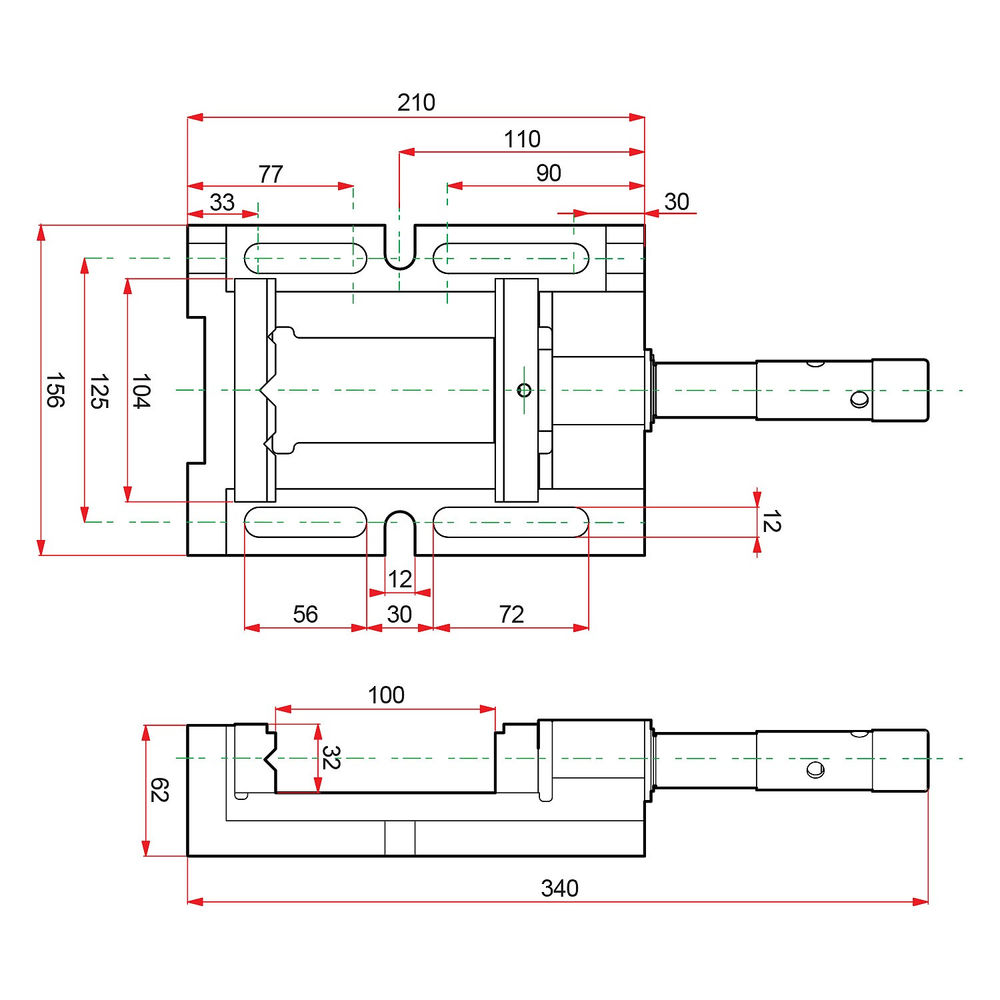 Тиски сверлильные станочные трехсторонние 100 мм KRAFTOOL 32716-100