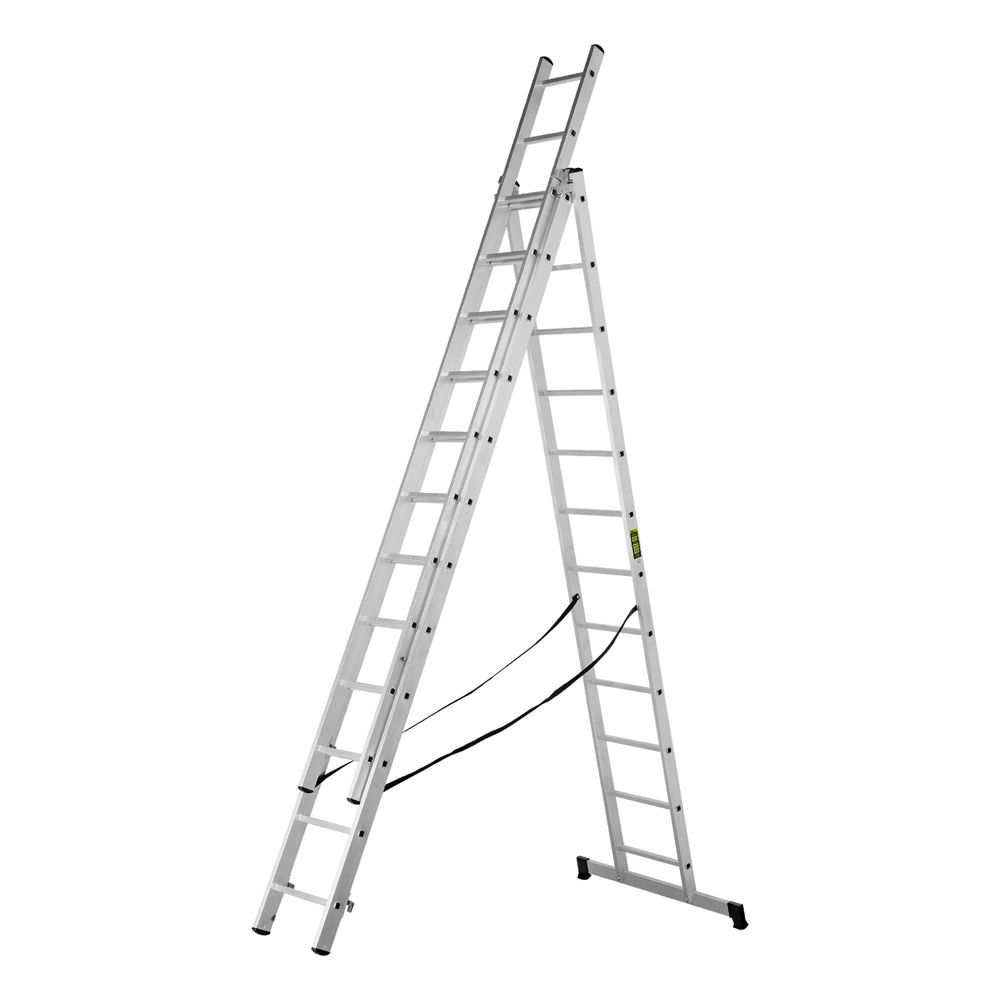Лестница, 3 х 12 ступеней, алюминиевая, трехсекционная, Сибртех (97822)
