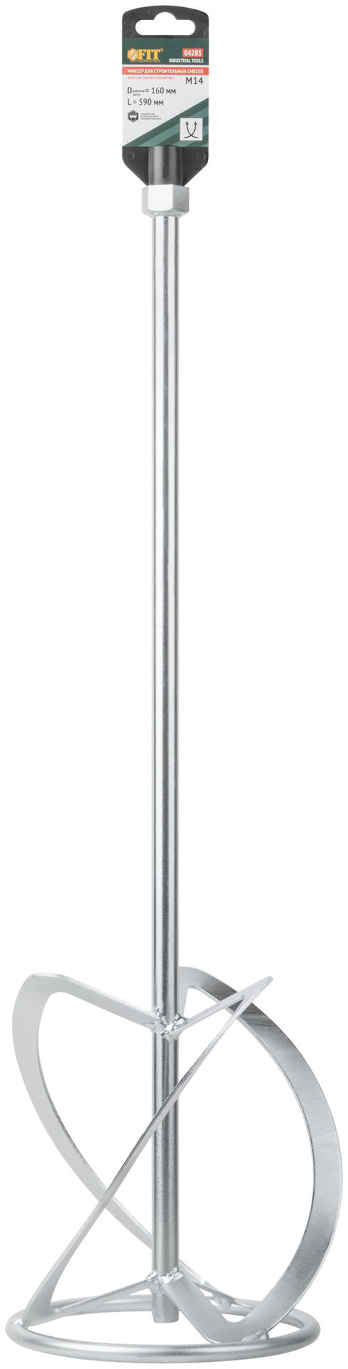 Миксер для тяжелых строительных смесей усиленный Профи, хвостовик М14, 160х590 мм (04283)