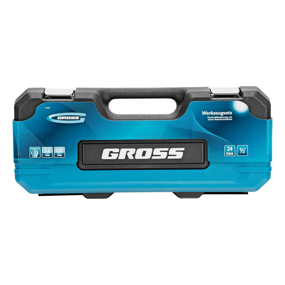 Набор инструментов, 1/2, CrV, 120 зубьев, 24 предмета Gross