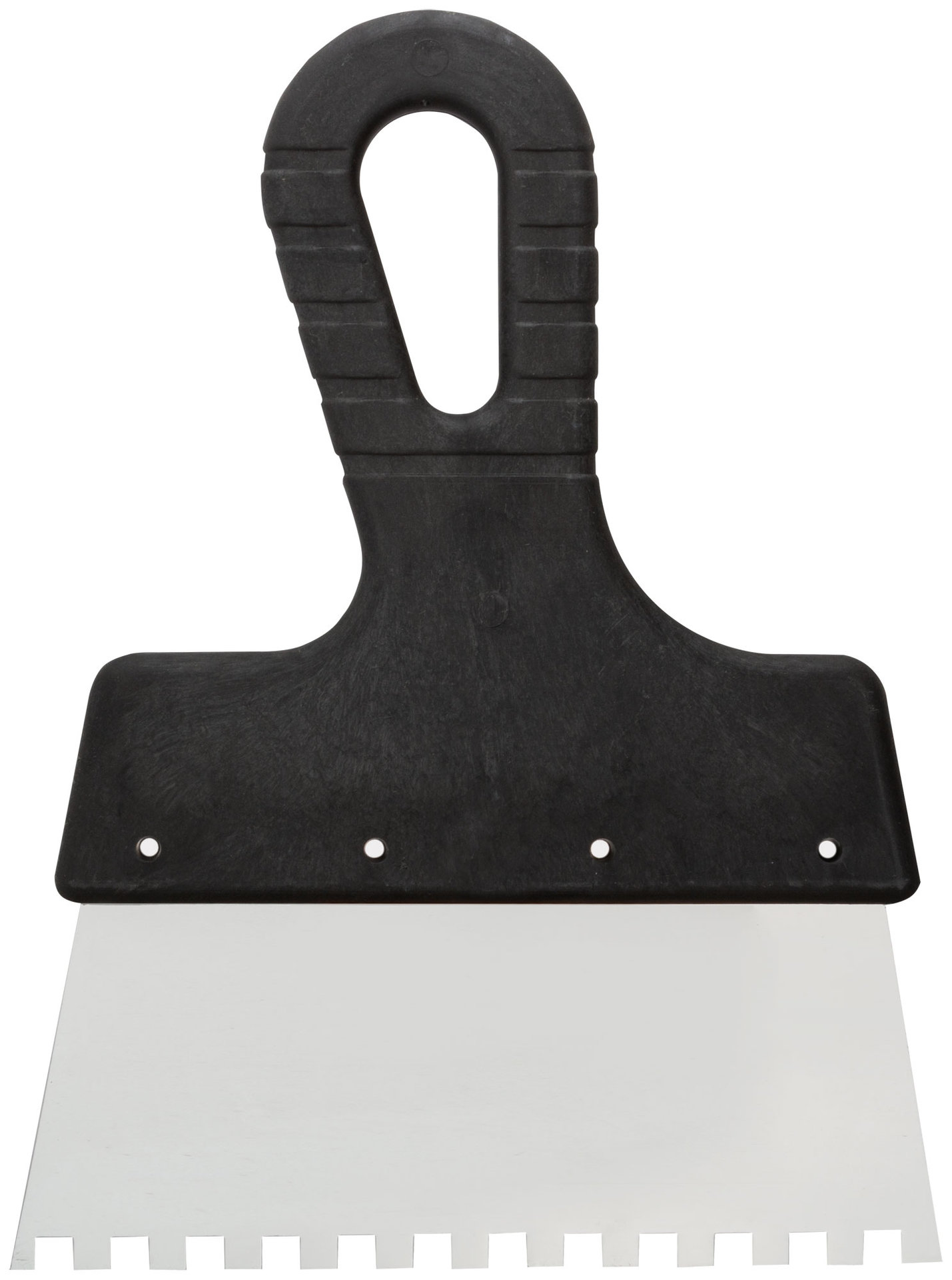 Шпатель зубчатый, 6х6 мм, нержавеющая сталь, пластиковая ручка, 150 мм (30-2336)