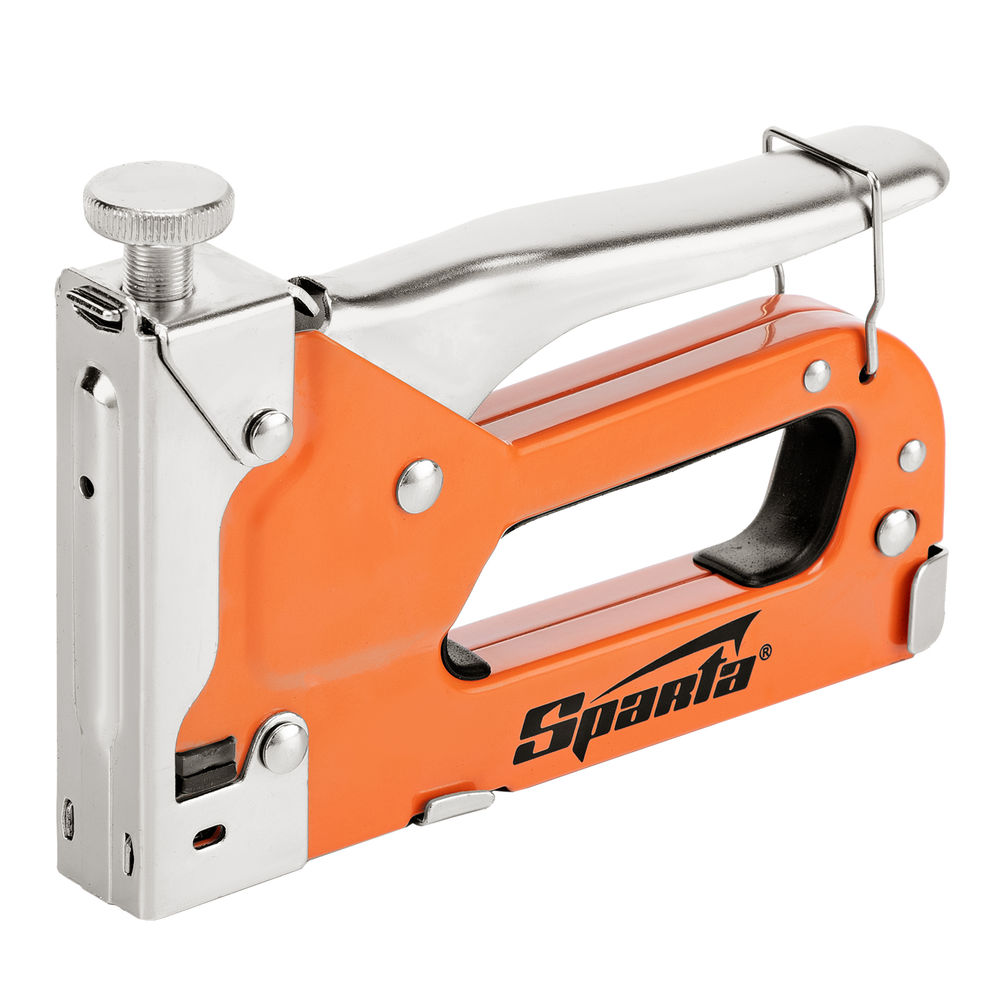 Степлер мебельный регулируемый, со скобами 200 шт, тип скобы 53, 4-14 мм Sparta (42002)