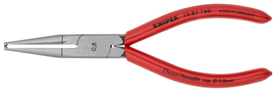 Стриппер для тонких кабелей, O 0.8 мм, прецизионная призма, 160 мм, обливные ручки (KN-1581160)