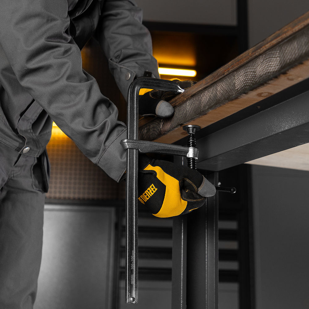 Струбцина F-образная, 100x300мм, кованая Denzel (20470)