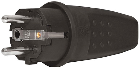 Вилка прямая однофазная ( каучук ) UNIVERSAL (83301)