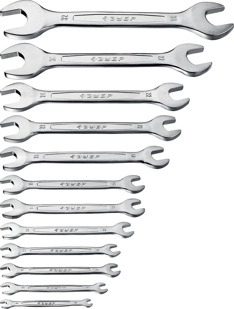 Набор ключей гаечных рожковых 12 шт 6-32 мм Профессионал ЗУБР 27011-H12