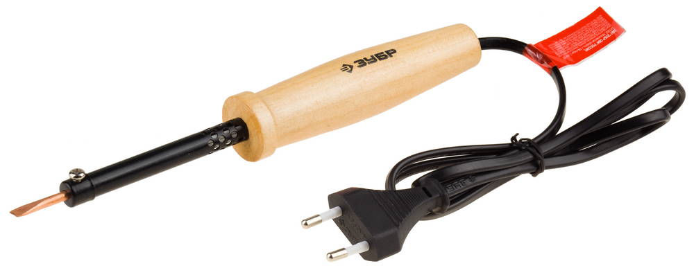 Паяльник 40 Вт, клин, с деревянной рукояткой ЗУБР 55405-40_z01