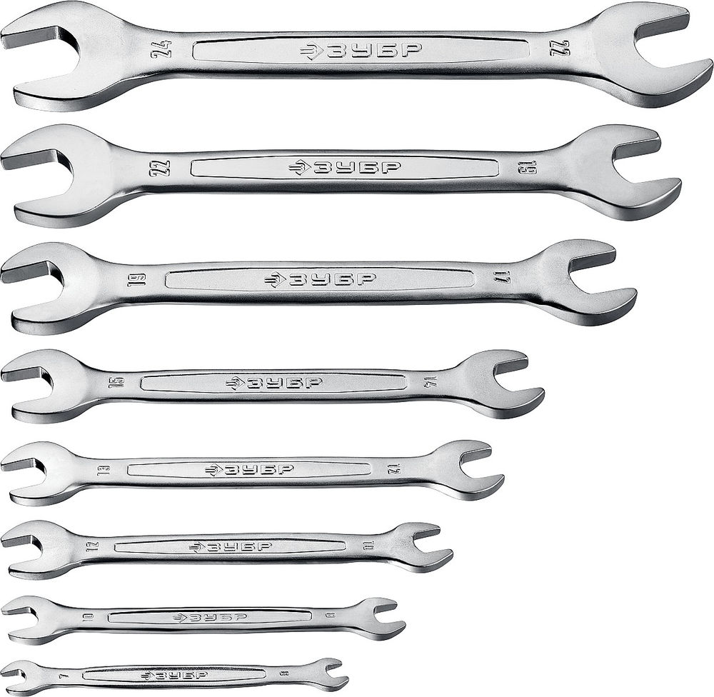 Набор ключей гаечных рожковых 8 шт 6-24 мм Профессионал ЗУБР 27011-H8