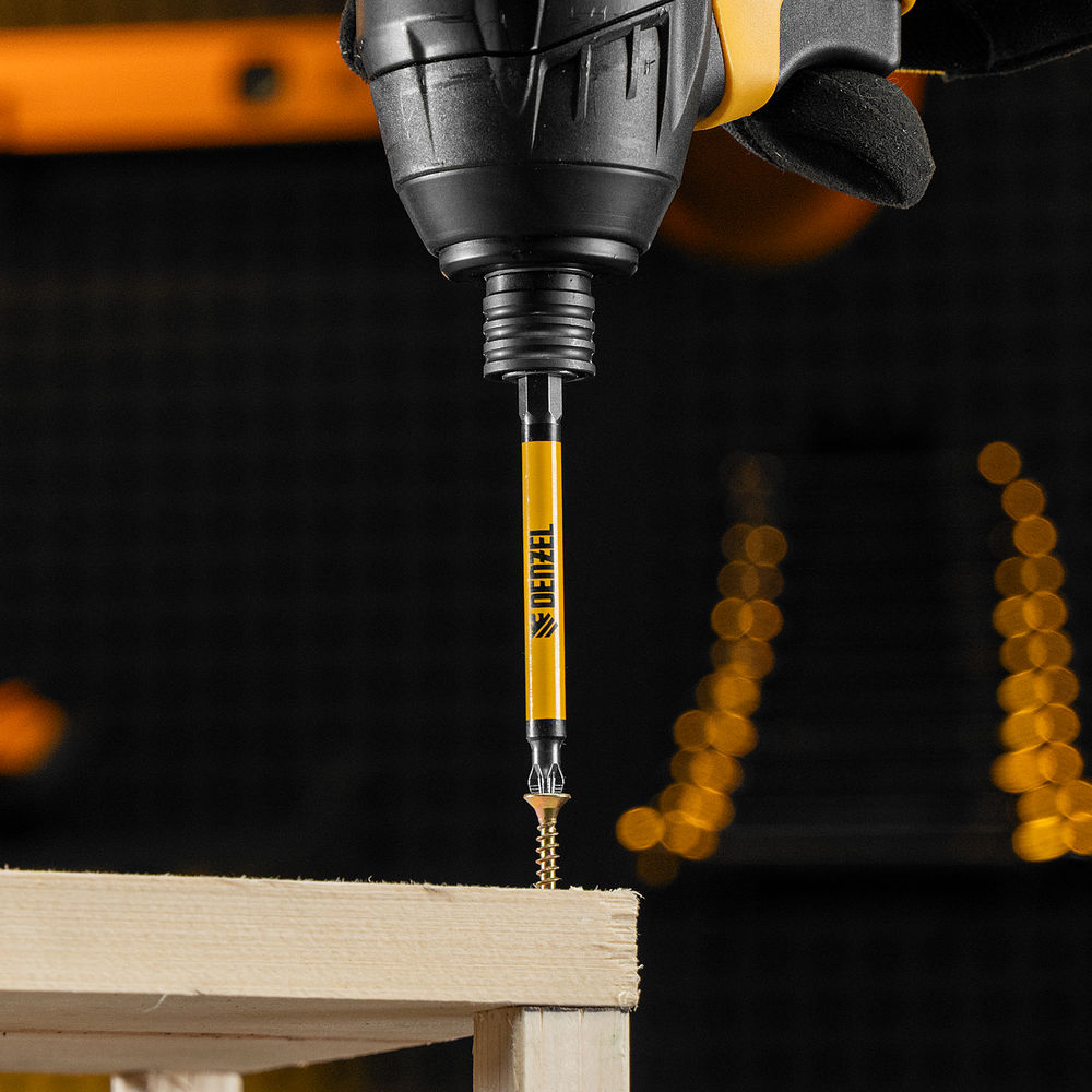 Бита PZ2х90, сталь S2, цилиндр., 10 шт. Е 6,3 Denzel (11645)