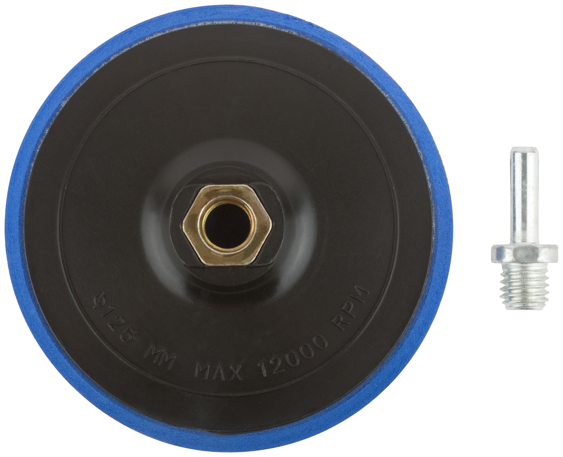 Диск шлифовальный с липучкой, гайка М14 + переходник для дрели, 125x10 мм (39621М)