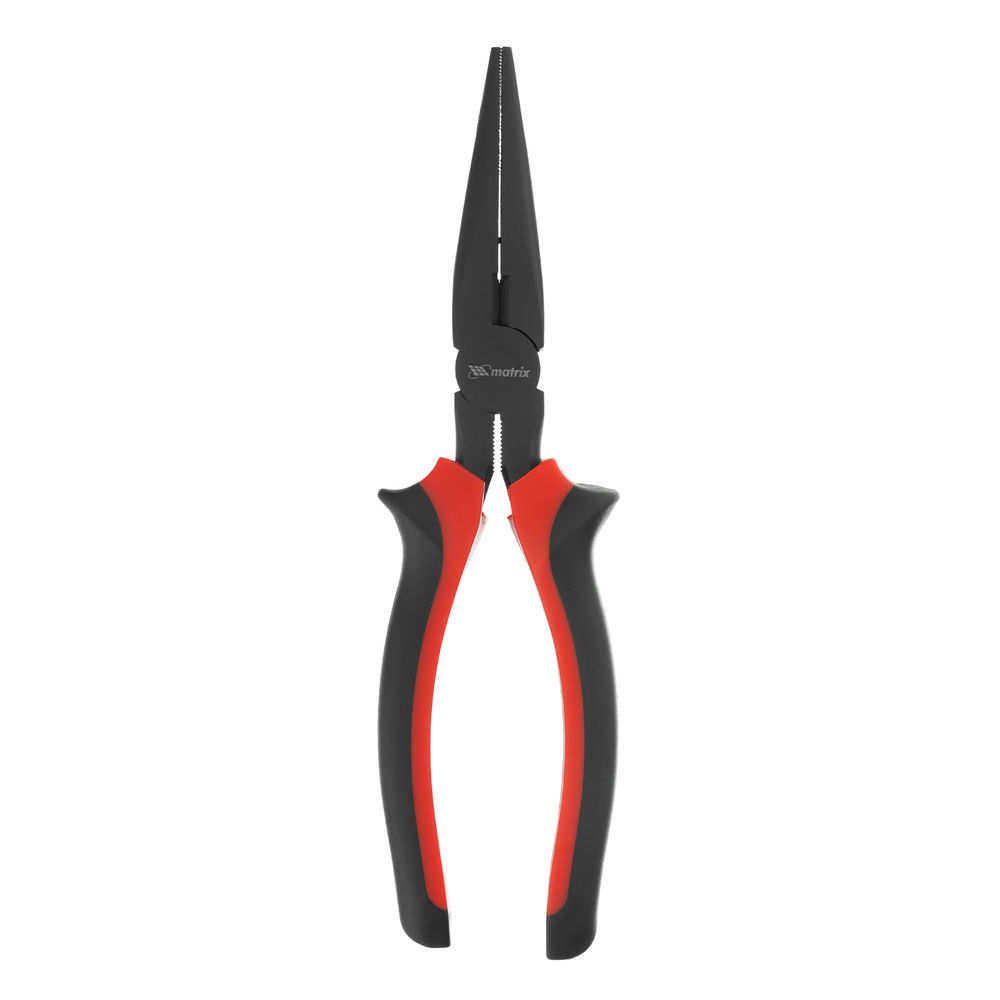 Длинногубцы прямые Black Nickel, 200 мм, двухкомпонентные рукоятки Matrix (17162)