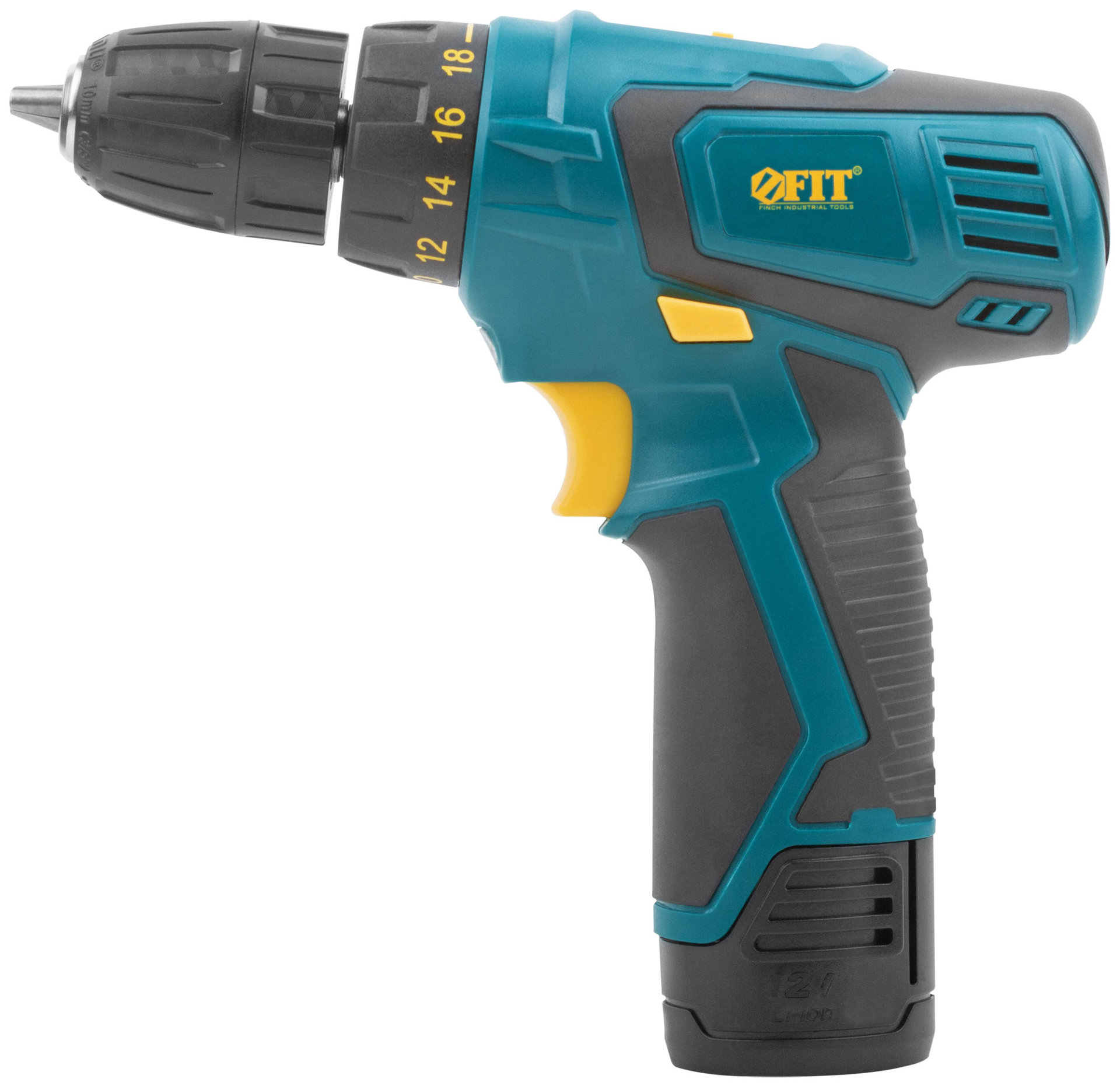 Дрель-Шуруповерт акк. 12 В; 0-350/1100 об/мин; 20 Нм; 2 (Li-Ion) 1,3 Ач; 1 ч.; рез. накл.; кейс (80181)