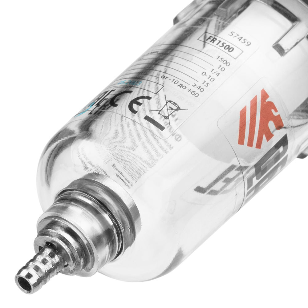 Фильтр-регулятор FR1500, 10 бар, 1500 л/мин, 1/4 Denzel (57459)