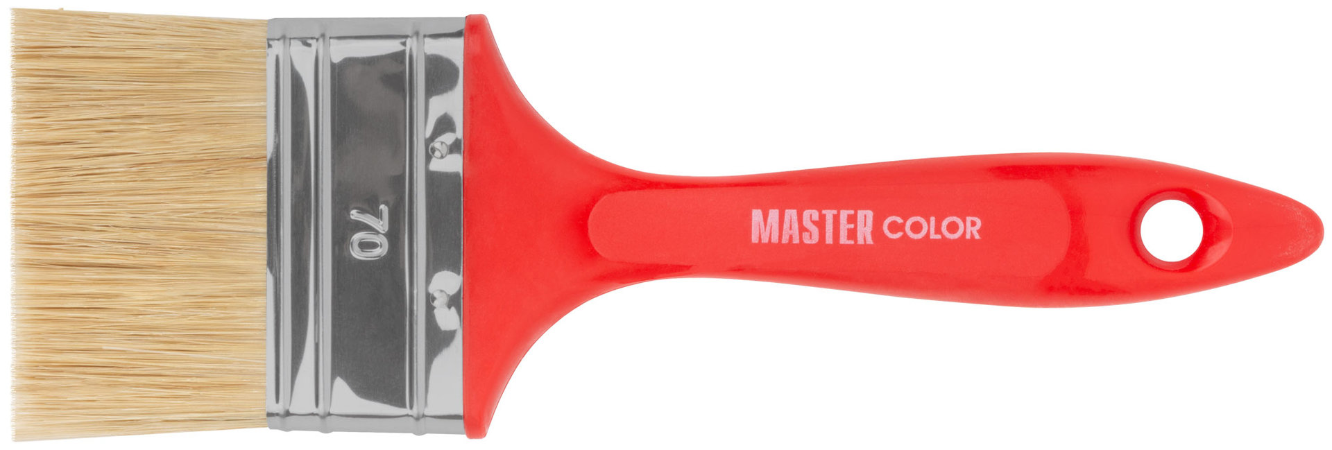 Кисть флейцевая, толщ. 16 мм, 70% ПБT/30% светлая натур. щетина, нерж.обжим, пласт. ручка, ширина 70 мм (30-0124)