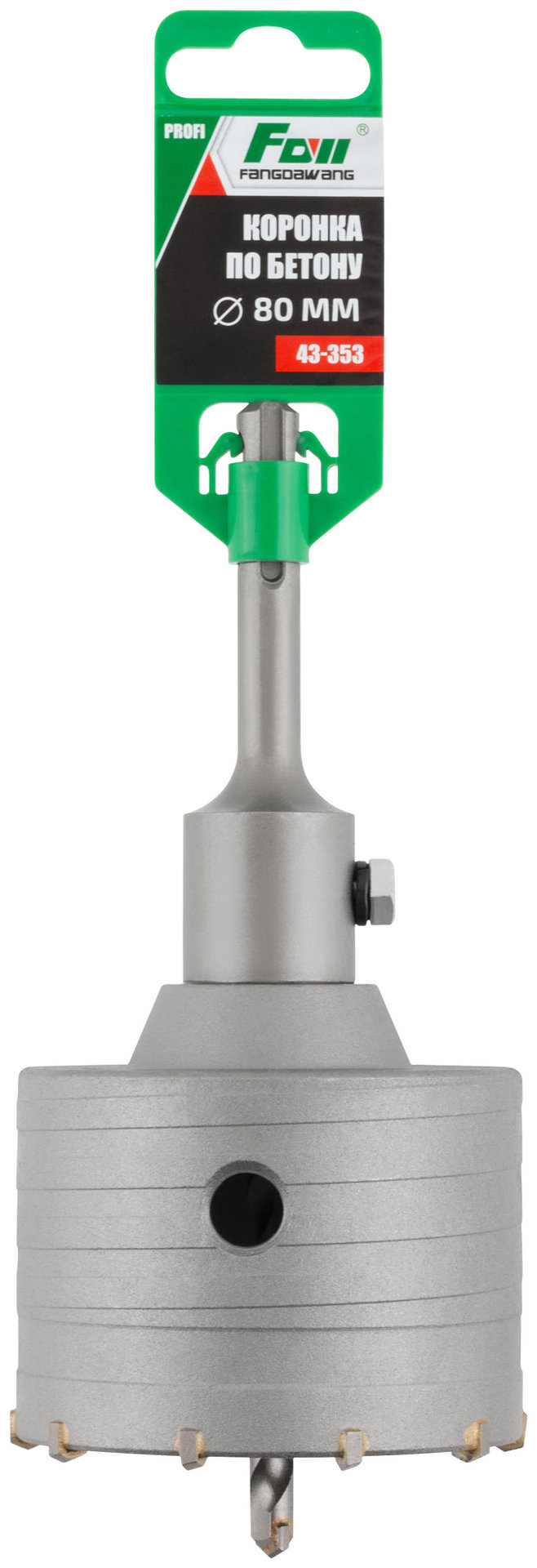 Коронка по бетону FDW, SDS-Plus, хвостовик 100 мм, 80 мм (43-353)