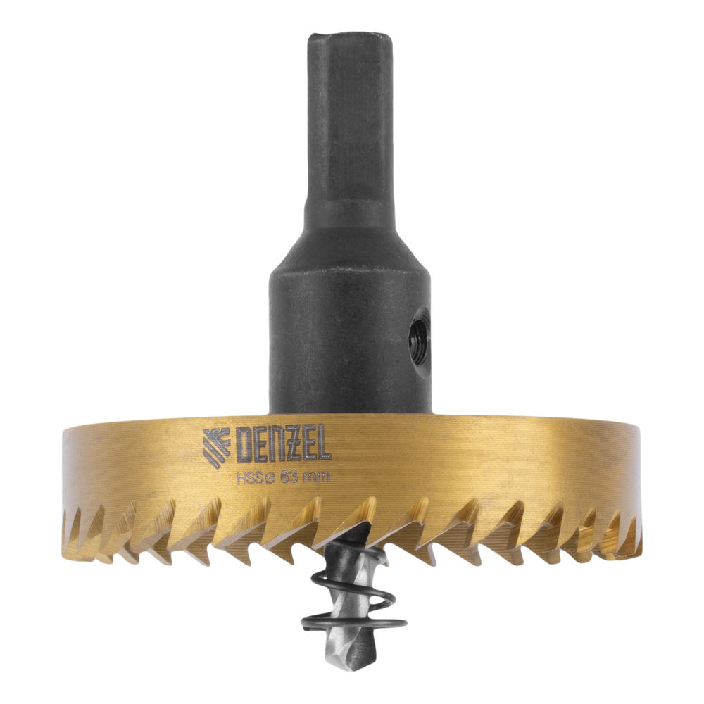 Коронка по металлу HSS, 63 мм, нитридтитановое покрытие Denzel (724120)
