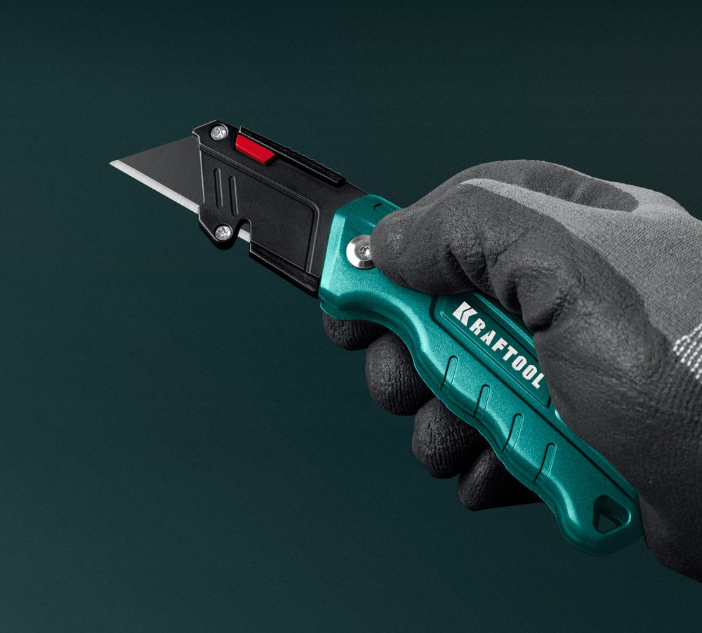 Нож компактный складной с трапециевидным лезвием, тип А24 Helfer KRAFTOOL 09242