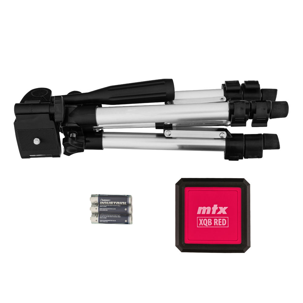 Лазерный уровень XQB RED Pro SET, 10 м, красный луч, батарейки, штатив MTX (350185)