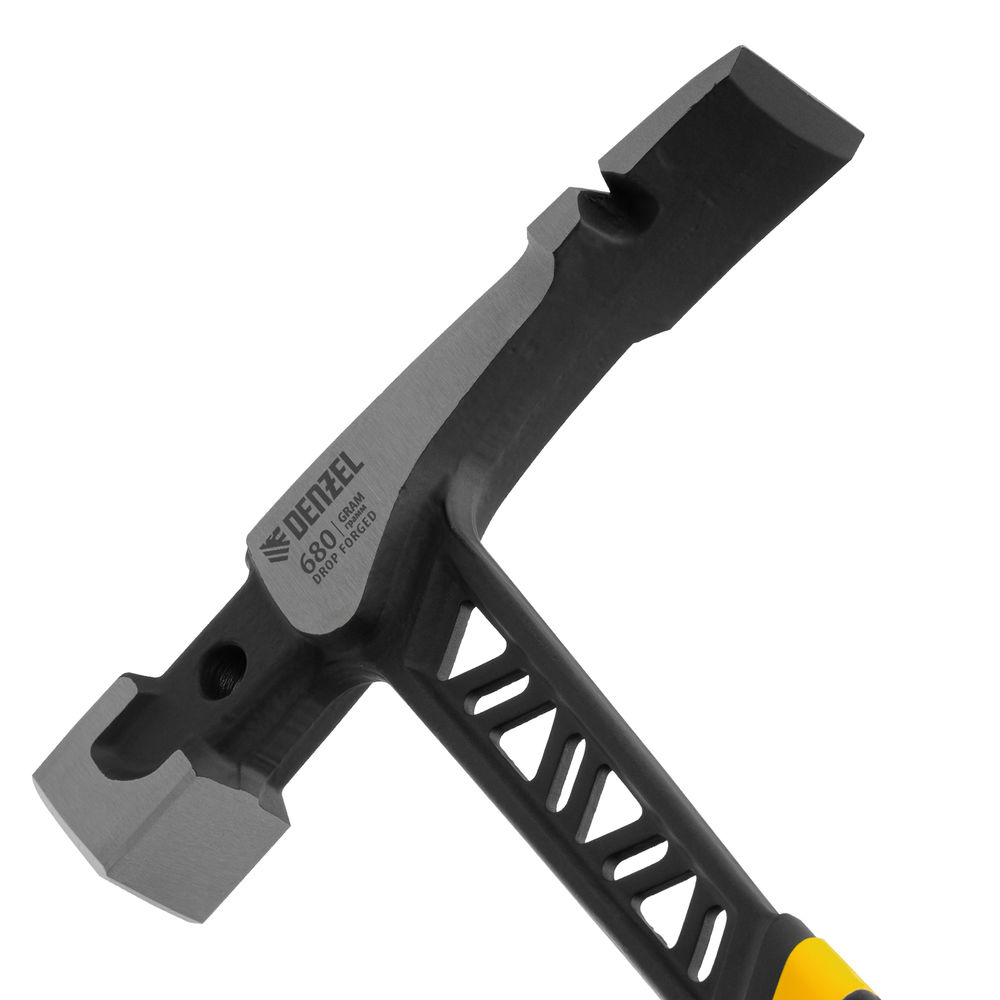 Молоток каменщика 680 г, цельнокованый, двухкомпонентная обрезиненная рукоятка Denzel (10633)