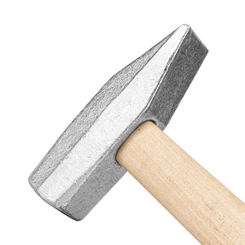 Молоток слесарный, 800 г, квадратный боек, деревянная рукоятка Россия