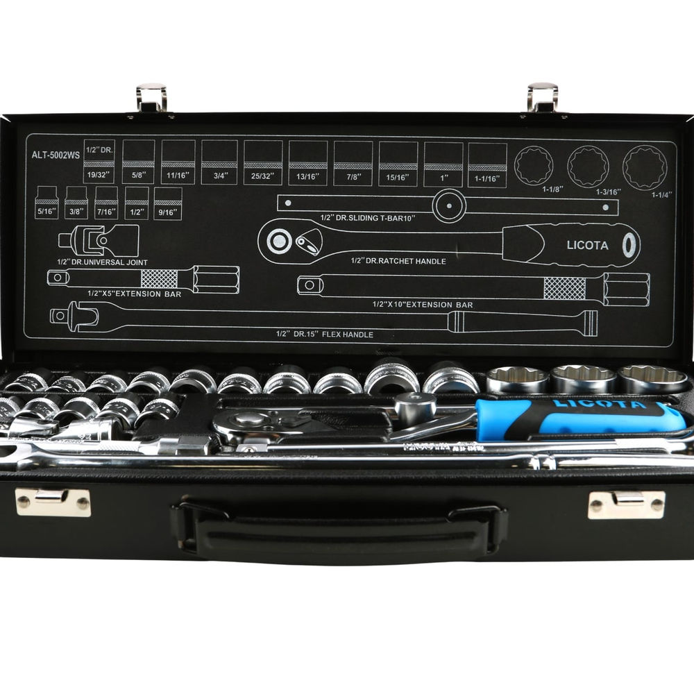 Набор торцевых головок 12-ти гранных, 24 пр., 5/16 - 1-1/4 1/2 Licota ALT-5002WS